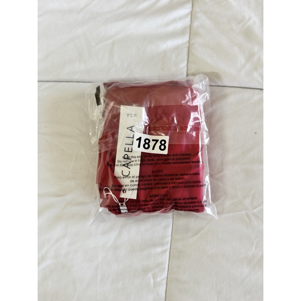 New Capella Short Sleeve Top Size Large Solid Red Minimalist Stretch Soft - Picture 6 of 6